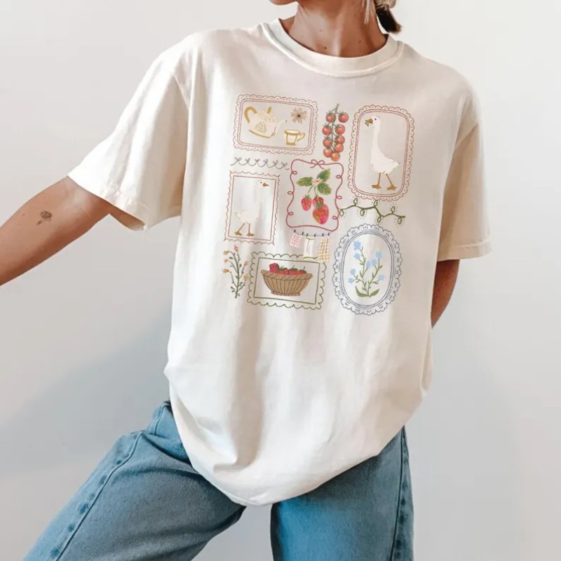 Junior Gardening Tools - Kaos Cetak Gaya Country Wanita, Kaos