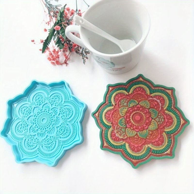Gardening Tools Diy - Mandala Coaster cetakan silikon baki bulat