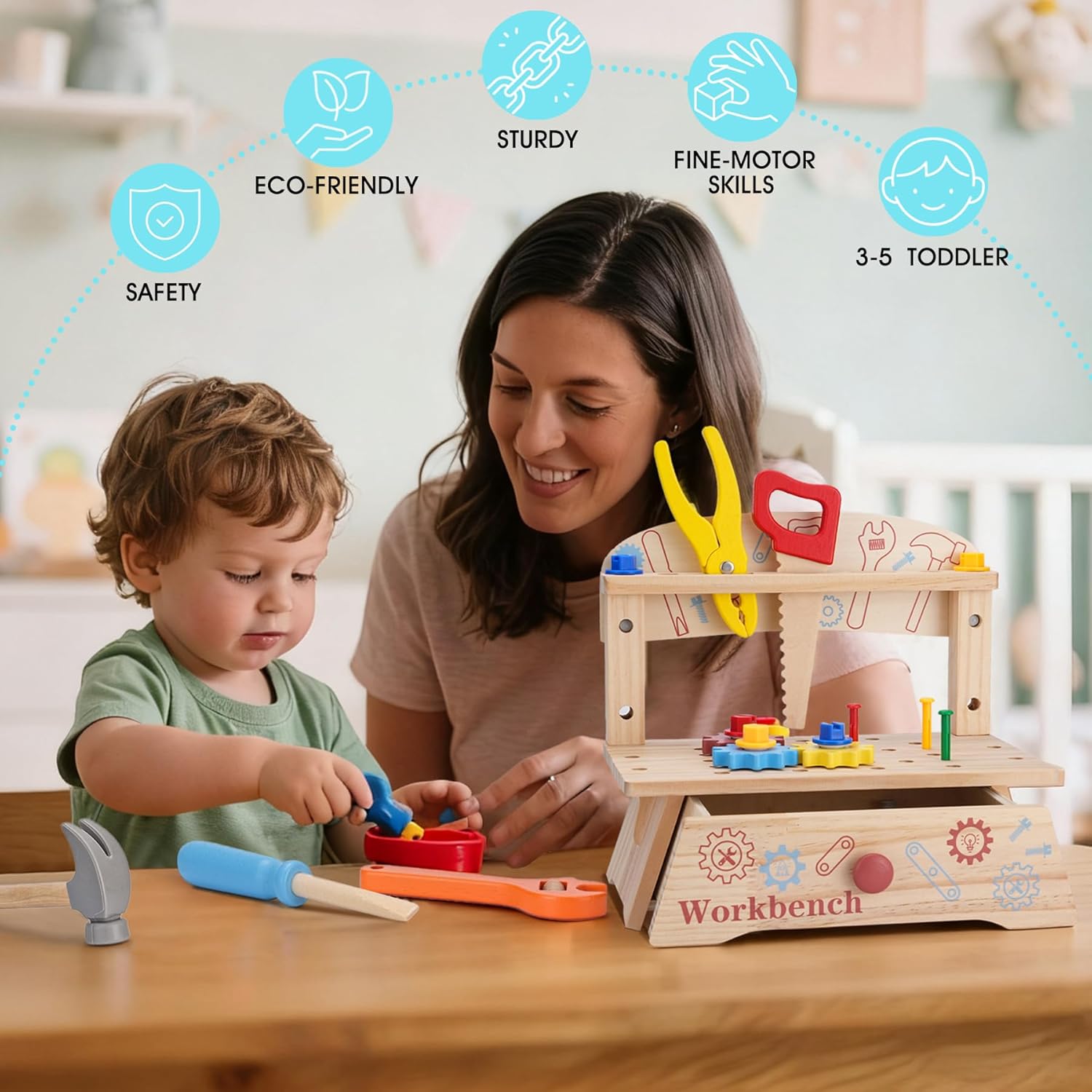 Bangku Perkakas Kayu untuk Ana - Gardening Tools Toddler ulasan dan harga