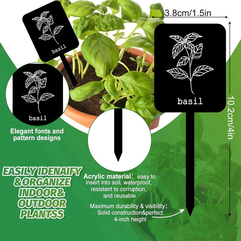 24 Buah Label Tanaman Akrilik  - Gardening Tools Names ulasan dan harga