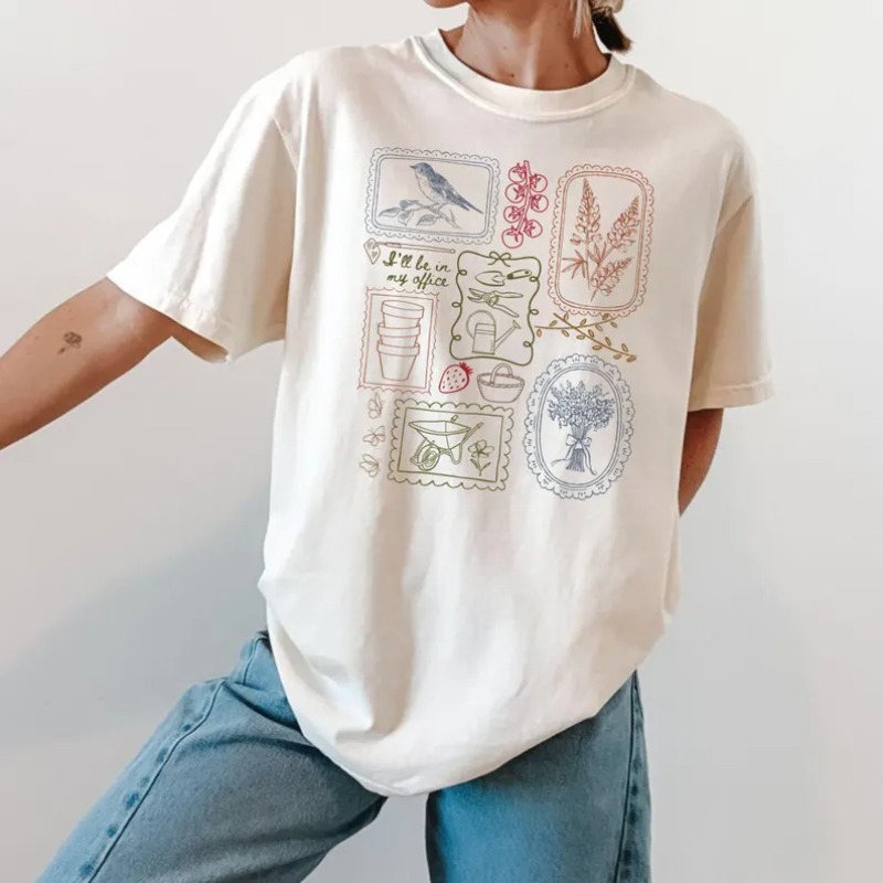 Kaos Cetak Gaya Country Wanita - Junior Gardening Tools ulasan dan harga